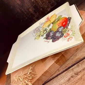 Блюдо прямоугольное Lenardi «Фрукты», размер 30х45 см