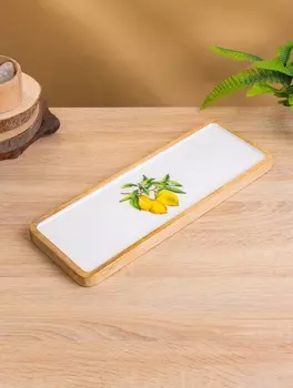 Блюдо прямоугольное «Лимоны», 4115 см, дерево манго