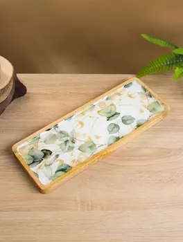 Блюдо прямоугольное «Листья», 4115 см, дерево манго