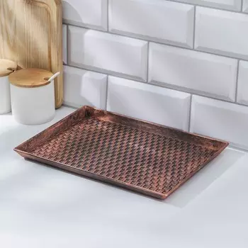 Блюдо прямоугольное «Плетение», 30,5×21,5×2,5 см, цвет МИКС