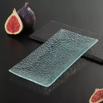 Блюдо стеклянное сервировочное Доляна «Текстура», 19,59,5 см, прямоугольное