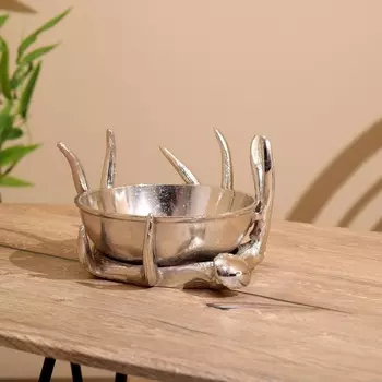 Конфетница «Рога», алюминий, 222213 см