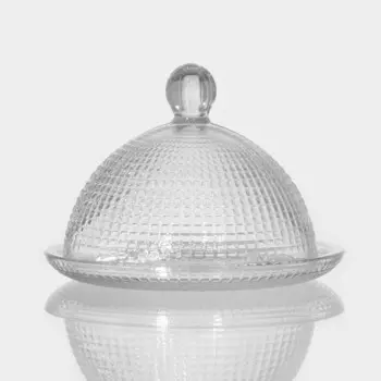 Блюдо с крышкой стеклянное VENICE, d=14 см, h=10 см