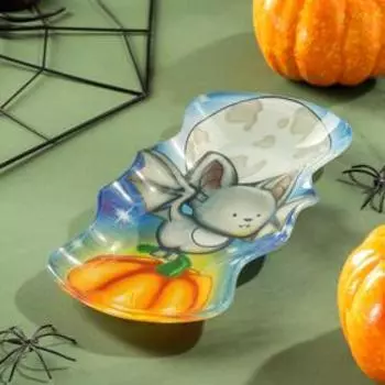 Блюдо сервировочное Доляна «Хэллоуин. Летучая мышь», 20×10,5×1,8 см