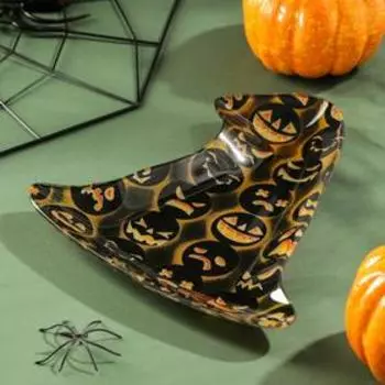 Блюдо сервировочное Доляна «Хэллоуин. Шляпа в смайлах»