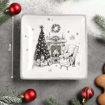 Блюдо сервировочное Доляна «Хюгге», 1515 см, цвет белый