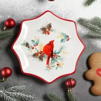 Блюдо сервировочное Доляна «Красный кардинал», 20×2,3 см