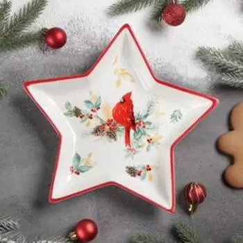 Блюдо сервировочное Доляна «Красный кардинал», 25×23,5×3,3 см