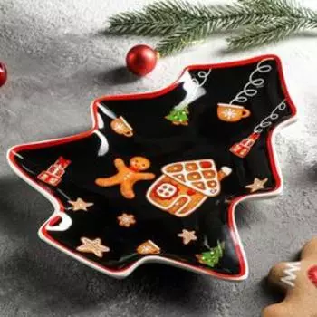 Блюдо сервировочное Доляна «Новый год. Пряничное волшебство», 29×24×2,6 см