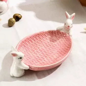 Блюдо сервировочное Доляна «Зайка», 3016.510 см, розовый