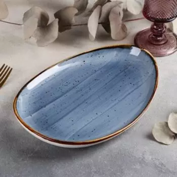 Блюдо сервировочное «Сапфир», 26×18 см, цвет синий