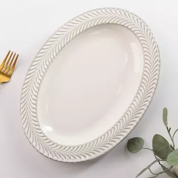 Блюдо сервировочное «Морская гладь», 32×23 см, цвет бежевый