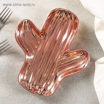 Блюдо керамическое сервировочное «Сияющий кактус», 19,5×17×2 см, цвет МИКС