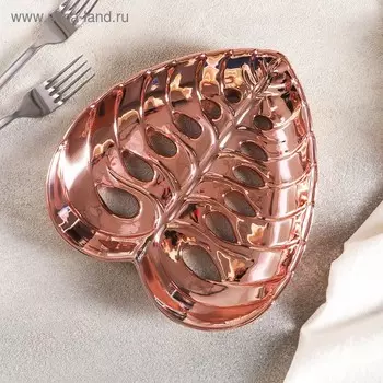 Блюдо керамическое сервировочное «Сияющий лист», 21×20×4 см, цвет МИКС