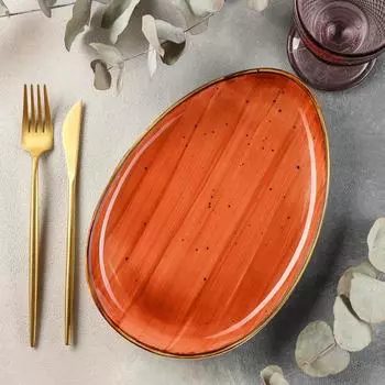 Блюдо керамическое сервировочное «Сапфир», 26183 см, цвет оранжевый