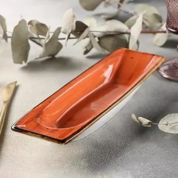 Блюдо керамическое сервировочное «Сапфир», 267,53,5 см, цвет оранжевый