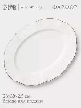 Блюдо сервировочное WY Empire, овальное, 23302.5 см, фарфор, белое