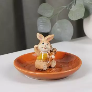 Блюдо керамическое сервировочное «Зайка», 12,58 см, цвет МИКС