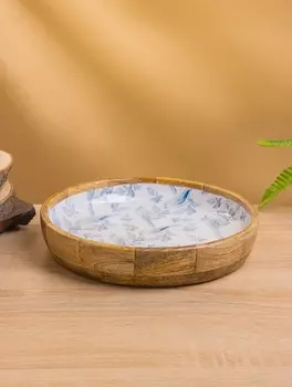 Блюдо «Синие птицы», 25254.5 см, дерево манго