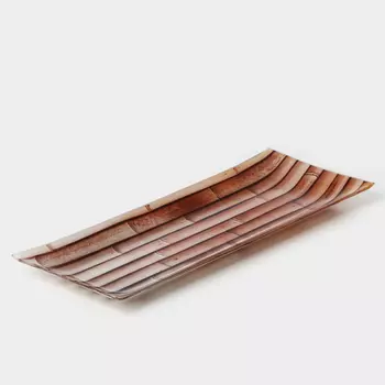 Блюдо Доляна «Бамбук», 36.515 см, стекло, коричневое