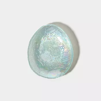 Блюдо, 16.714 см, овальное, стекло, голубое