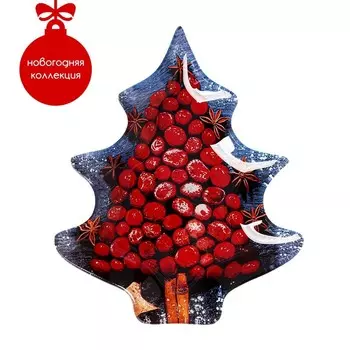 Блюдо сервировочное Доляна «Ёлочка. Новый год», 16.920.3 см, стекло