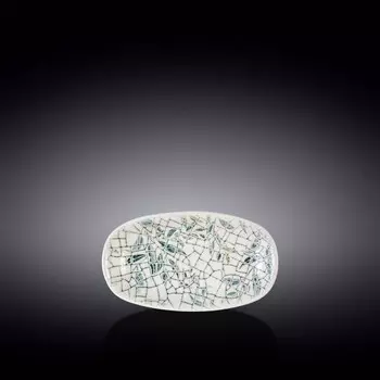 Блюдо суперэллипс Wilmax England Olive Green, размер 16x9 см