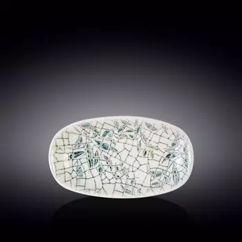 Блюдо суперэллипс Wilmax England Olive Green, размер 25x15 см