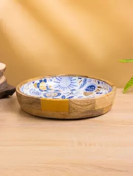 Блюдо «Васильки», 25254.5 см, дерево манго