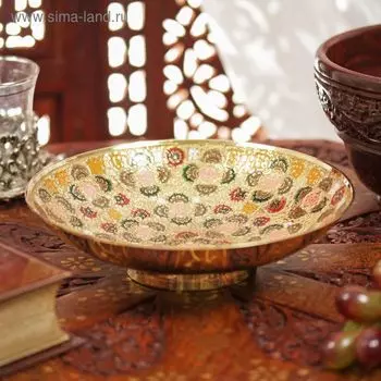 Блюдо «Весенняя капель», 19.519.55 см, латунь, цветная эмаль