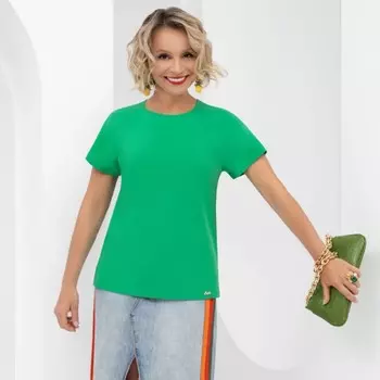 Блуза женская Charutti «Прогулка по саду», размер 44, цвет зелёный