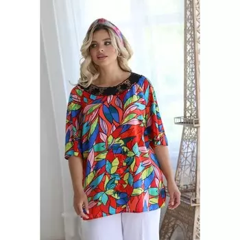 Блуза женская, размер 46, цвет красный