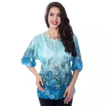 Блуза женская, размер 50, цвет голубой