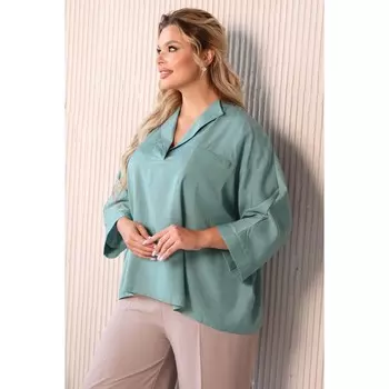 Блуза женская, размер 50, цвет зелёный