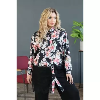 Блуза женская, размер 52, цвет чёрный