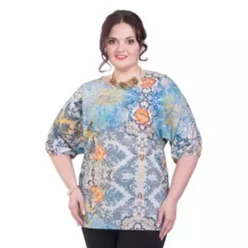 Блуза женская, размер 52, цвет голубой