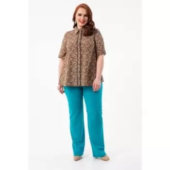 Блуза женская, размер 52, цвет коричневый