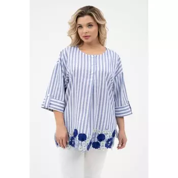 Блуза женская, размер 52, цвет синий