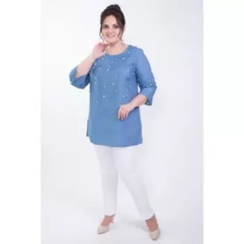 Блуза женская, размер 54, цвет голубой