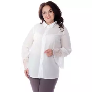 Блуза женская, размер 58, цвет белый