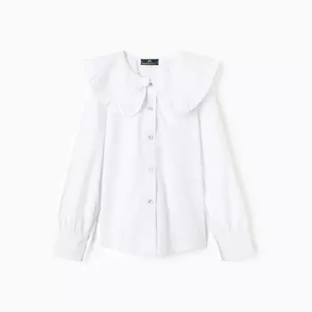 Блузка для девочек, цвет белый, рост 128 см