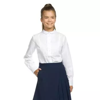 Блузка для девочек, рост 152 см, цвет белый