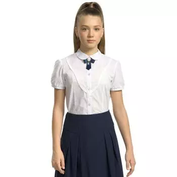 Блузка для девочек, рост 158 см, цвет белый
