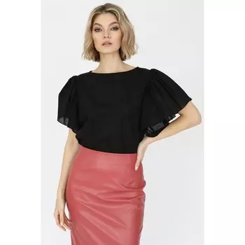 Блузка из хлопка с рукавами-крылышками, размер 44