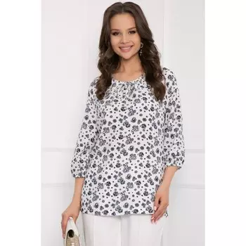 Блузка «Луина вайт фловерс», размер 48