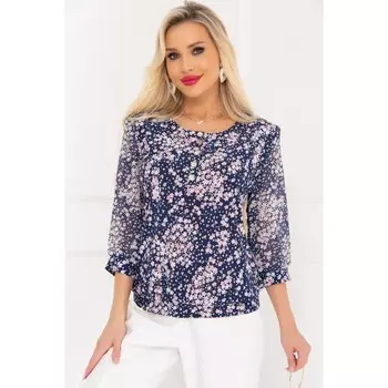 Блузка «Мелаццо блу фловерс», размер 56