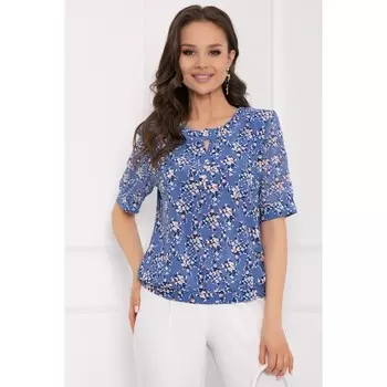 Блузка «Ницца блу фловерс», размер 46