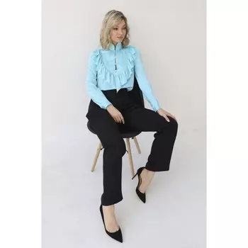 Блузка с оборкой, размер 50