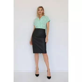 Блузка с отложным воротником и лацканами, размер 50