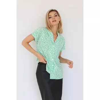 Блузка с отложным воротником и лацканами, размер 48